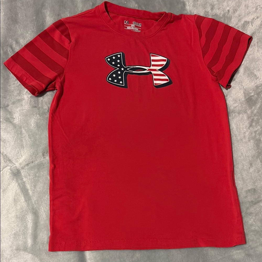 Under Armour Red Short Sleeve Tee with Patriotic Design